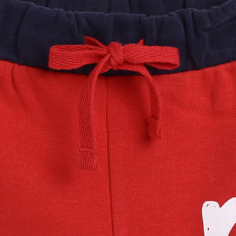 Fleece Solid Red Sweatpants image number 2